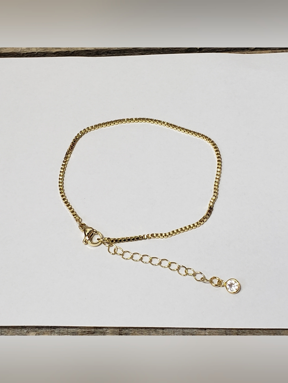 CLASSIC Goldtone Dainty Box Chain Bracelet